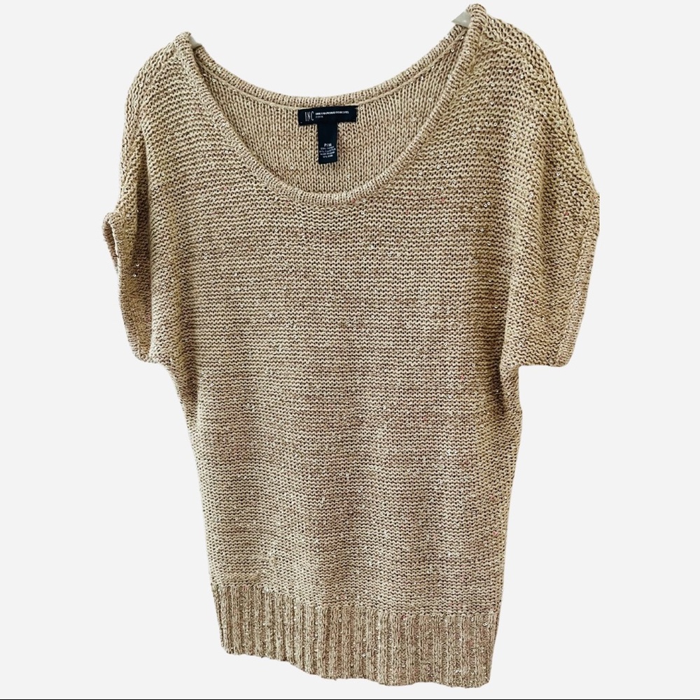 Vintage INC knit top shimmering gold accents PM